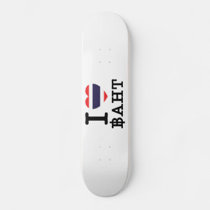 I Heart (Kärlek) Baht Mini Skateboard Bräda 18,5 Cm