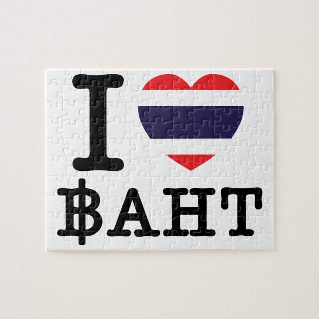I Heart (Kärlek) Baht Pussel (Horisontell)