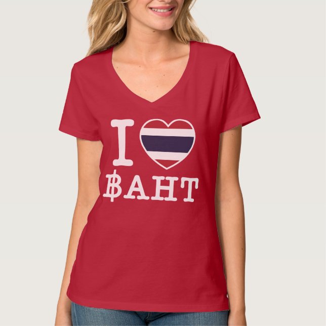 I Heart (Kärlek) Baht Tee Shirt (Framsida)