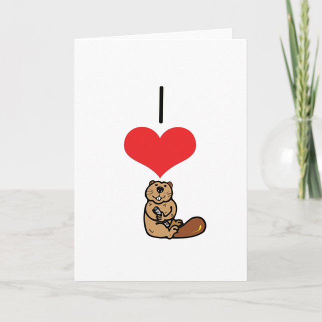 I Heart (Kärlek) Beavers Kort (Framsida)