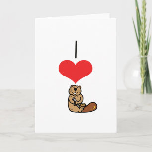 I Heart (Kärlek) Beavers Kort