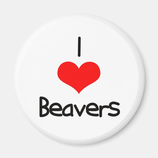 I Heart (Kärlek) Beavers Magnet (Framsidan)