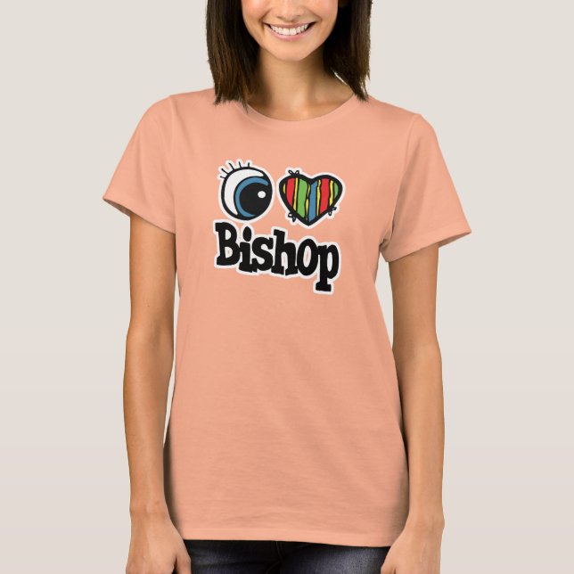 I Heart (Kärlek) Bishop T-shirt (Framsida)