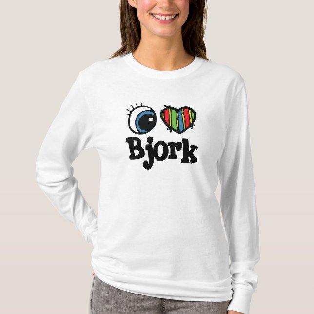 I Heart (Kärlek) Bjork Tee Shirt (Framsida)