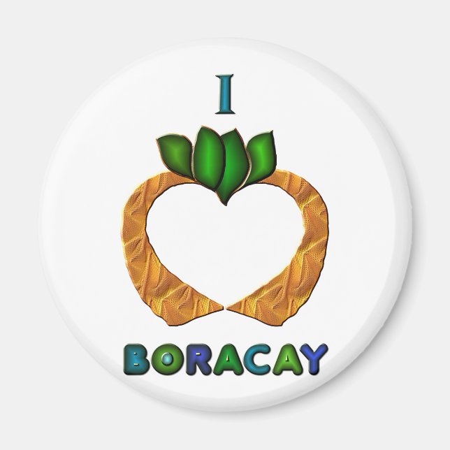 I Heart (Kärlek) Boracay Magnet (Framsidan)