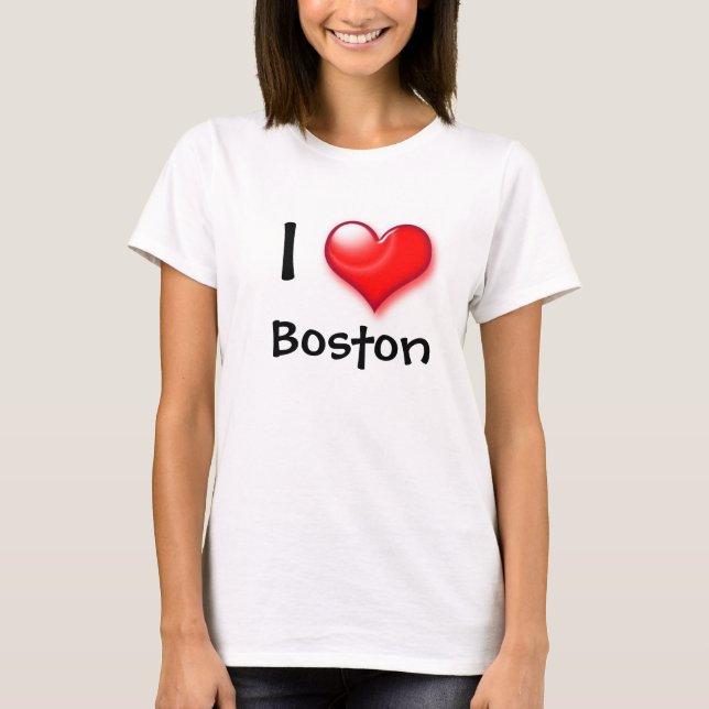 I Heart Kärlek Boston T Shirt (Framsida)