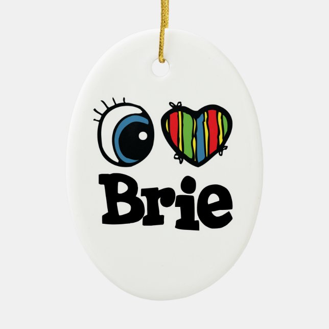 I Heart (Kärlek) Brie Julgransprydnad Keramik (Framsidan)