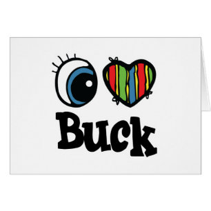 I Heart (Kärlek) Buck Hälsningskort