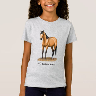 I Heart (Kärlek) Buckskin Horses T Shirt