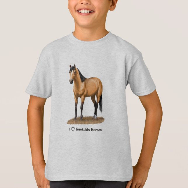 I Heart (Kärlek) Buckskin Horses Tröja (Framsida)
