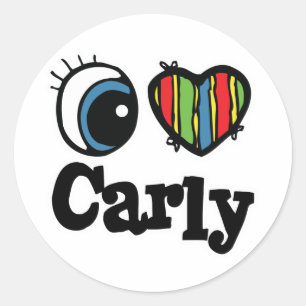 I Heart (Kärlek) Carly Runt Klistermärke