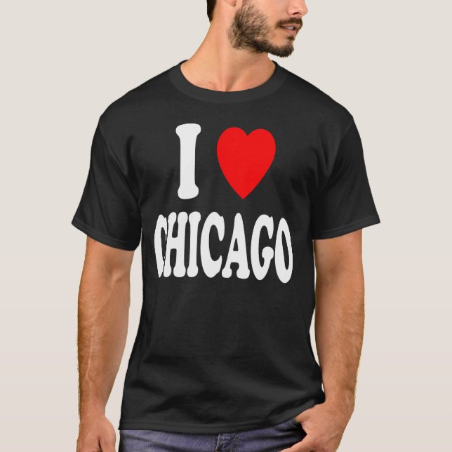 I Heart (Kärlek) Chicago T Shirt (Framsida)
