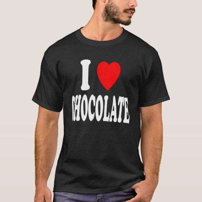 I Heart (Kärlek) Chocolate Mörk White Mjölk T Shirt (Framsida)