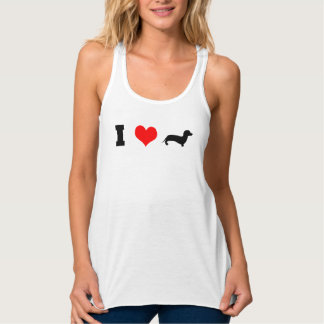 I Heart (kärlek) Dachshunds Linne Med Racerback