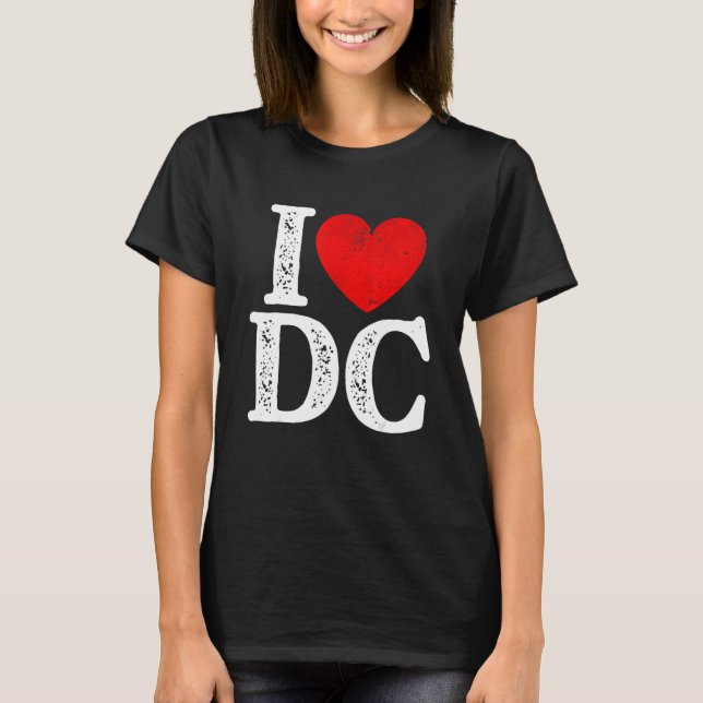 I Heart Kärlek Dc Washington D C Distress Souvenir T Shirt (Framsida)