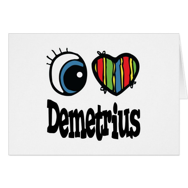 I Heart (Kärlek) Demetrius Hälsningskort (Framsidan Horizontal)