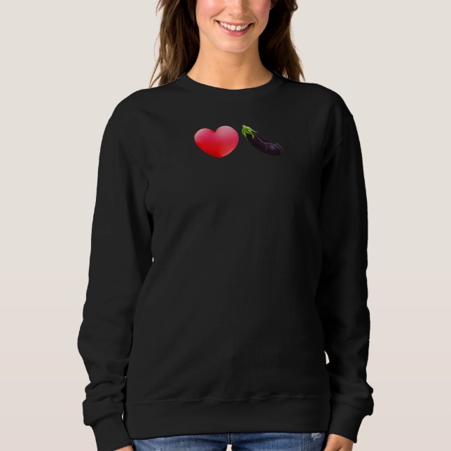 I Heart Kärlek Dick Eggplant Raglan T Shirt (Framsida)