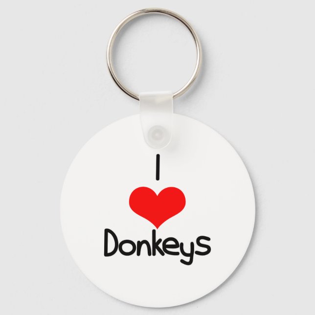 I Heart (Kärlek) Donkey Nyckelring (Framsida)