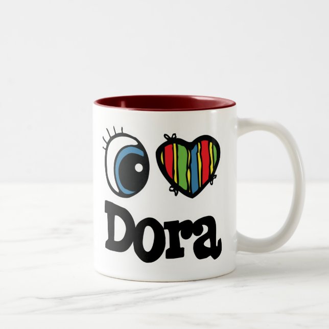 I Heart (Kärlek) Dora Två-Tonad Mugg (Höger)