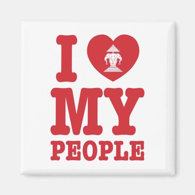 I Heart (Kärlek) Erawan My Lao People Magnet (Framsidan)
