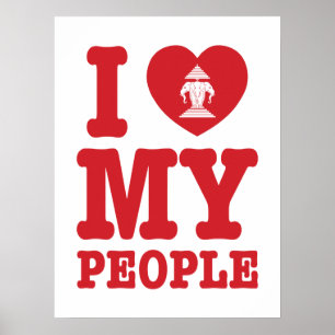 I Heart (Kärlek) Erawan My Lao People Poster