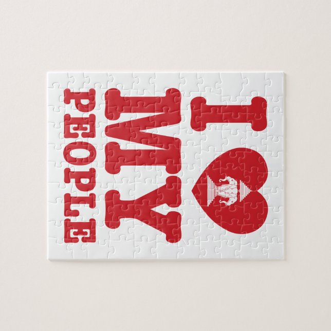 I Heart (Kärlek) Erawan My Lao People Pussel (Horisontell)