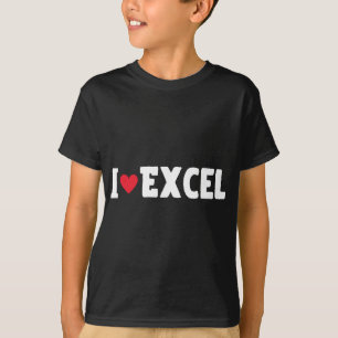 I Heart Kärlek Excel-datablad Älskare T Shirt