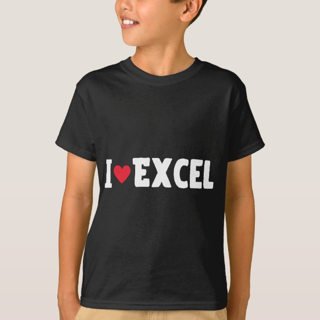 I Heart Kärlek Excel-datablad Älskare T Shirt (Framsida)