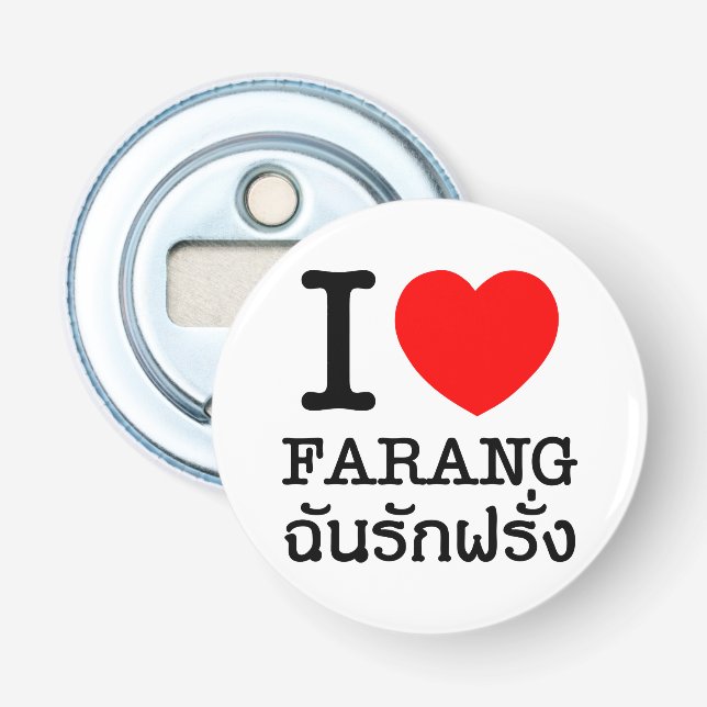 I Heart (Kärlek) Farang Flasköppnare (Framsidan)