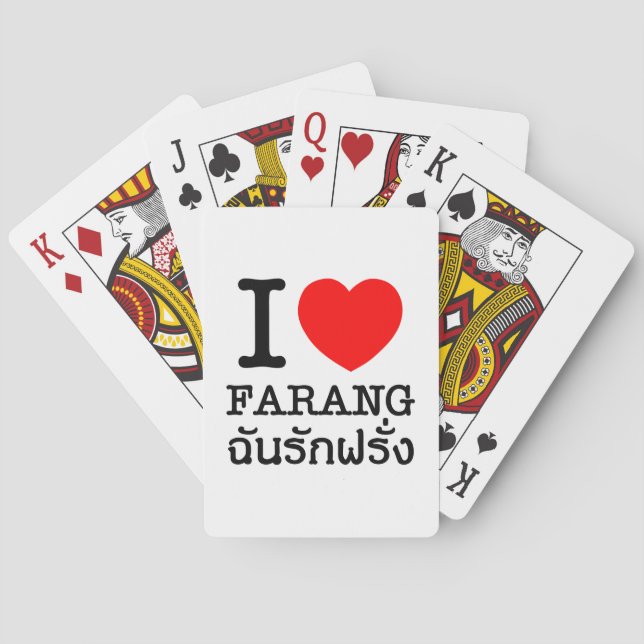 I Heart (Kärlek) Farang Kortlek (Baksidan)