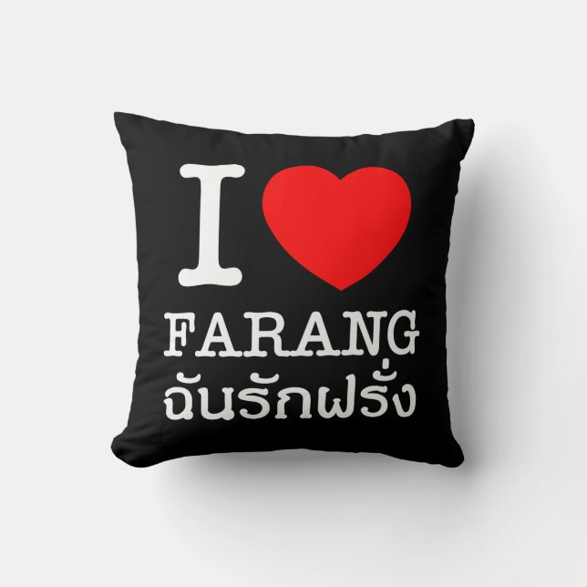 I Heart (Kärlek) Farang Kudde (Framsida)