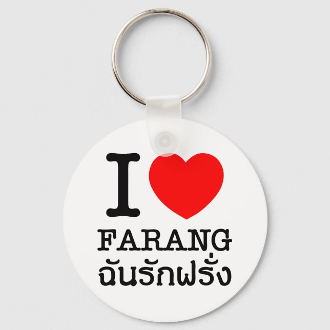 I Heart (Kärlek) Farang Nyckelring (Framsida)