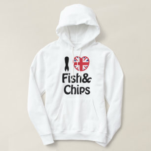 I Heart [Kärlek] Fiskar och Chip Hoodie