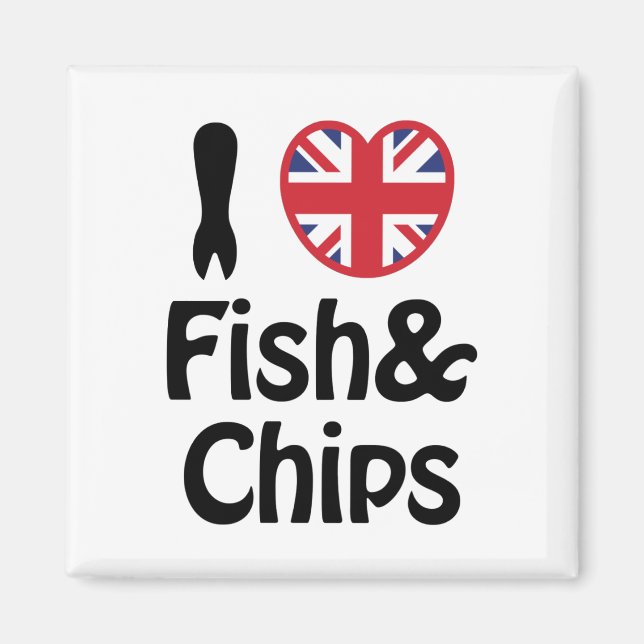 I Heart [Kärlek] Fiskar och Chip Magnet (Framsidan)