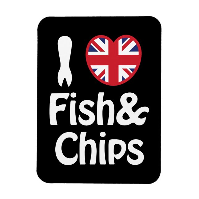 I Heart [Kärlek] Fiskar och Chip Magnet (Vertikal)