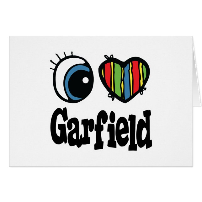 I Heart (Kärlek) Garfield Hälsningskort (Framsidan Horizontal)