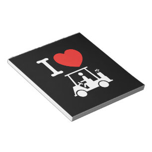 I Heart (Kärlek) Golf Cart Anteckningsblock