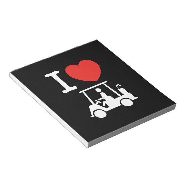 I Heart (Kärlek) Golf Cart Anteckningsblock (Vinklad)
