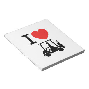 I Heart (Kärlek) Golf Cart Anteckningsblock