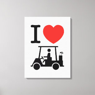 I Heart (Kärlek) Golf Cart Canvastryck