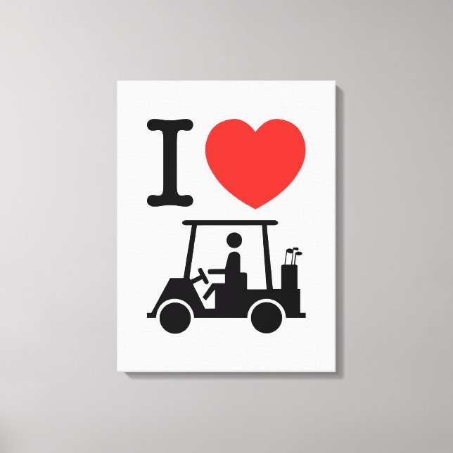 I Heart (Kärlek) Golf Cart Canvastryck (Framsida)