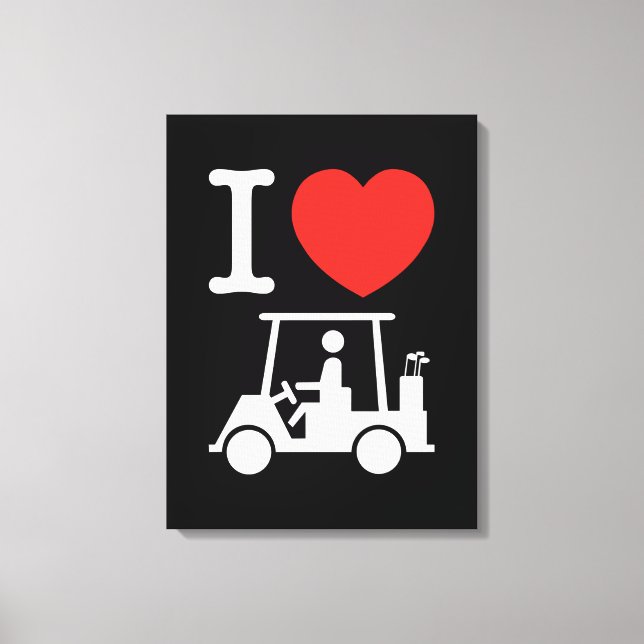 I Heart (Kärlek) Golf Cart Canvastryck (Framsida)
