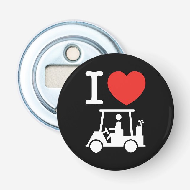 I Heart (Kärlek) Golf Cart Flasköppnare (Framsidan)