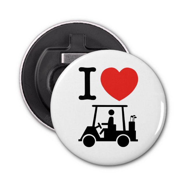 I Heart (Kärlek) Golf Cart Flasköppnare (Framsidan)