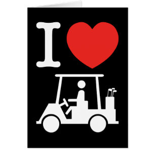 I Heart (Kärlek) Golf Cart Hälsningskort