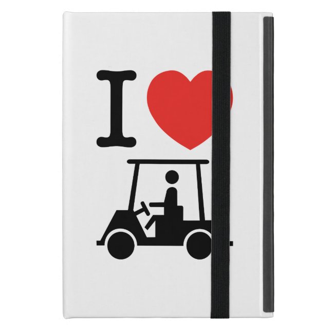 I Heart (Kärlek) Golf Cart iPad Mini Skal (Framsidan Closed)