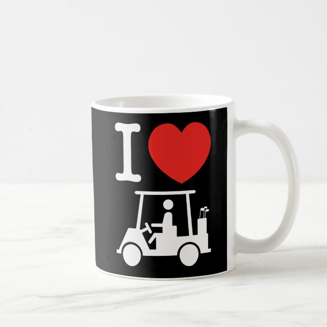I Heart (Kärlek) Golf Cart Kaffemugg (Höger)