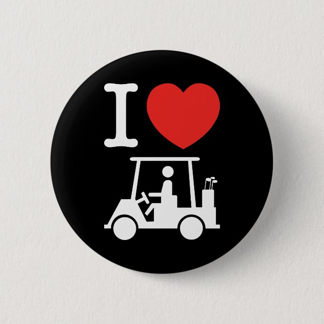 I Heart (Kärlek) Golf Cart Knapp (Framsida)