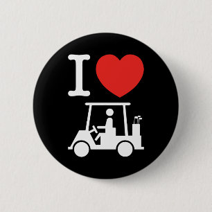 I Heart (Kärlek) Golf Cart Knapp