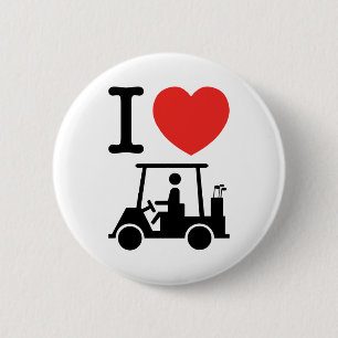 I Heart (Kärlek) Golf Cart Knapp